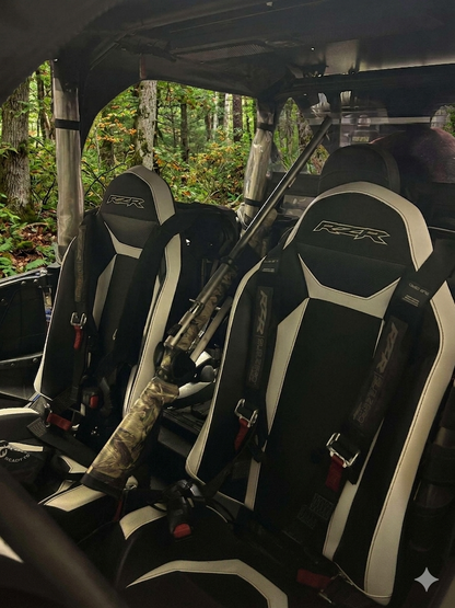 SXS gun rack in cab of polaris rzr